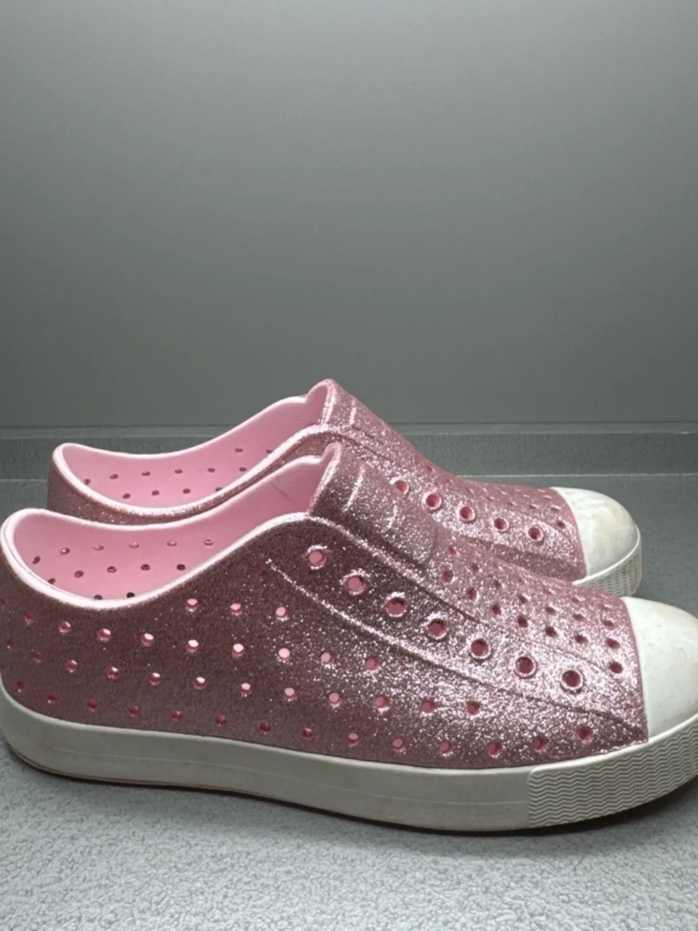 Pink Glitter Slip-On Sneakers